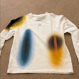 A-COLD-WALL* Long Sleeve Shirt - White with Blue, Red, and Yellow Accents